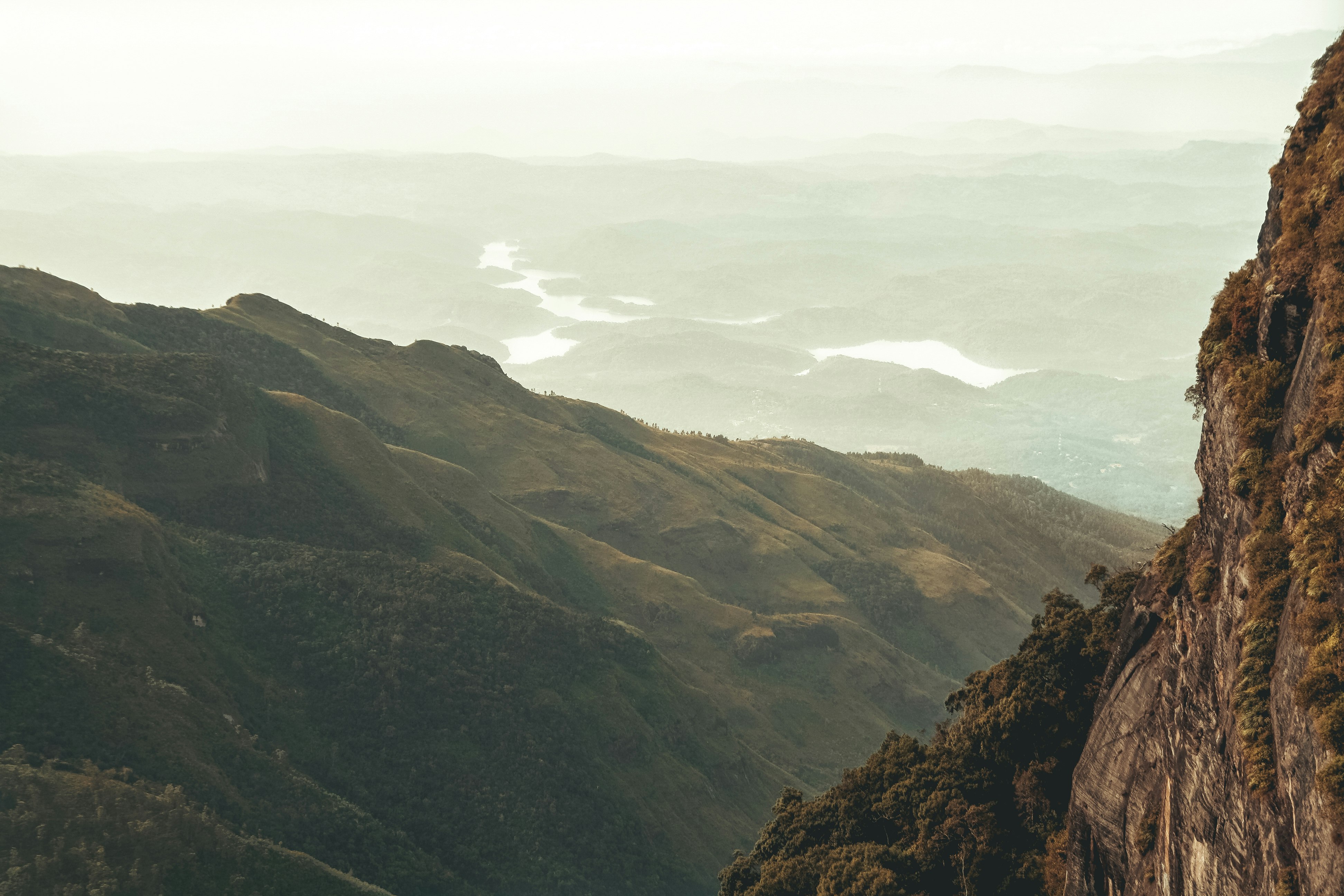 high-angle photography of mountain range